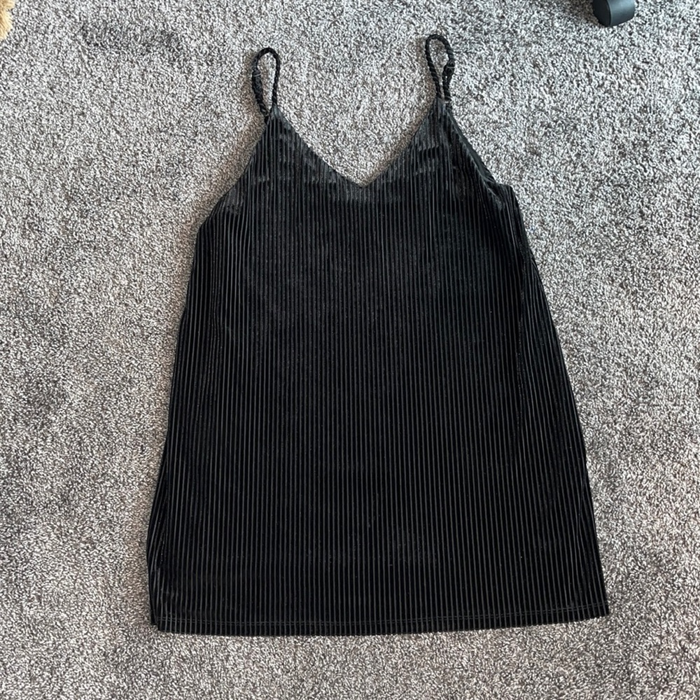Wild Fable Black faux velvet dress with adjustable straps
